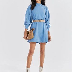 Something Navy Pale Blue Sweater Dress (Size Medium)